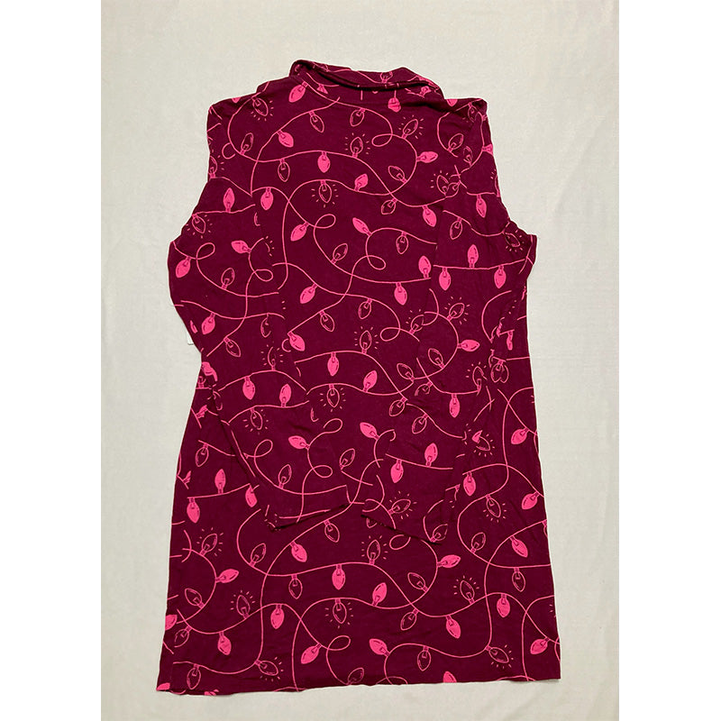 Jenni Women's Notched-Collar Long-Sleeve Sleepshirt Burgundy M