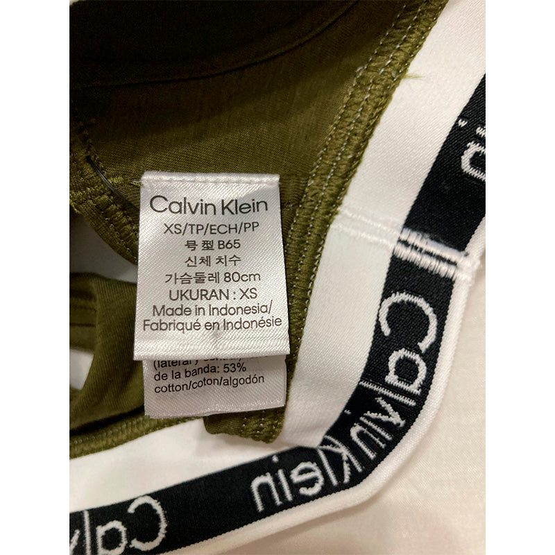 Calvin Klein Bralette Logo Band Green Olive XS