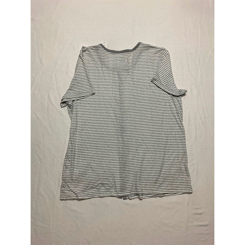 Charter Club Only Pajama Top Heather Grey Striped L