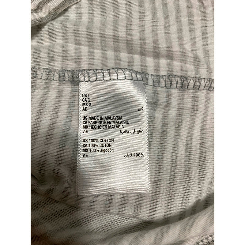 Charter Club Only Pajama Top Heather Grey Striped L