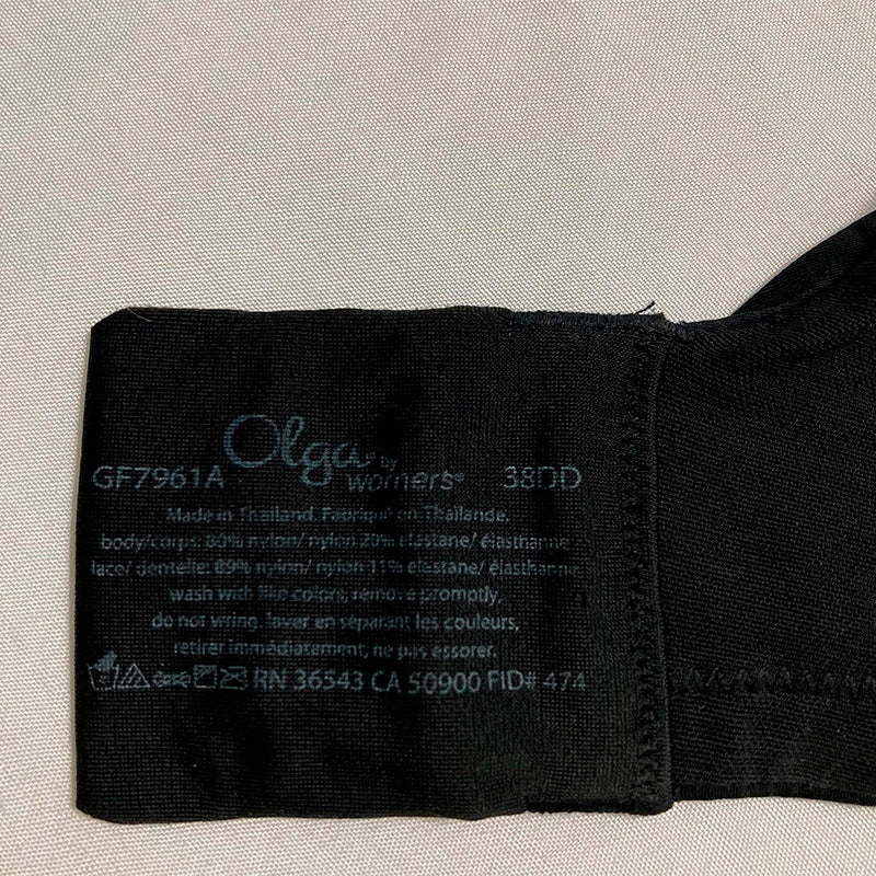 NWD Olga Cloud 9 Lace Underwire Contour Bra Black 38DD
