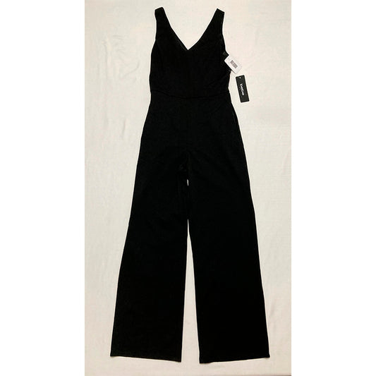 Bebe V Neck Core Jumpsuit Black S