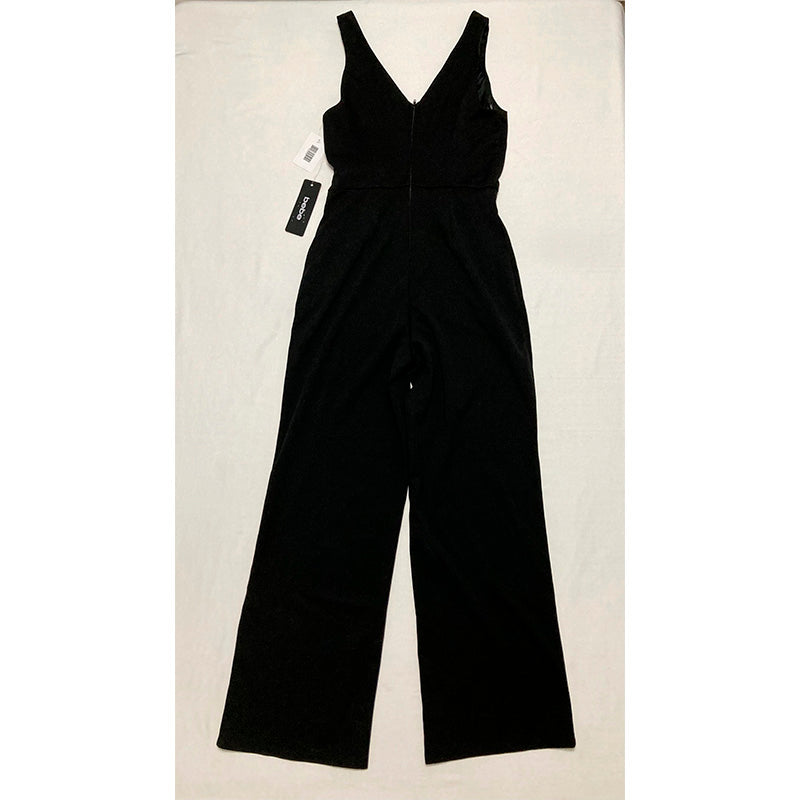Bebe V Neck Core Jumpsuit Black S