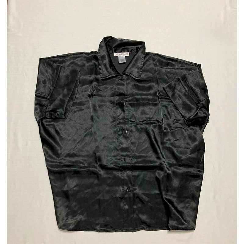 Linea Donatella Notch Collar Pajama Top Black M