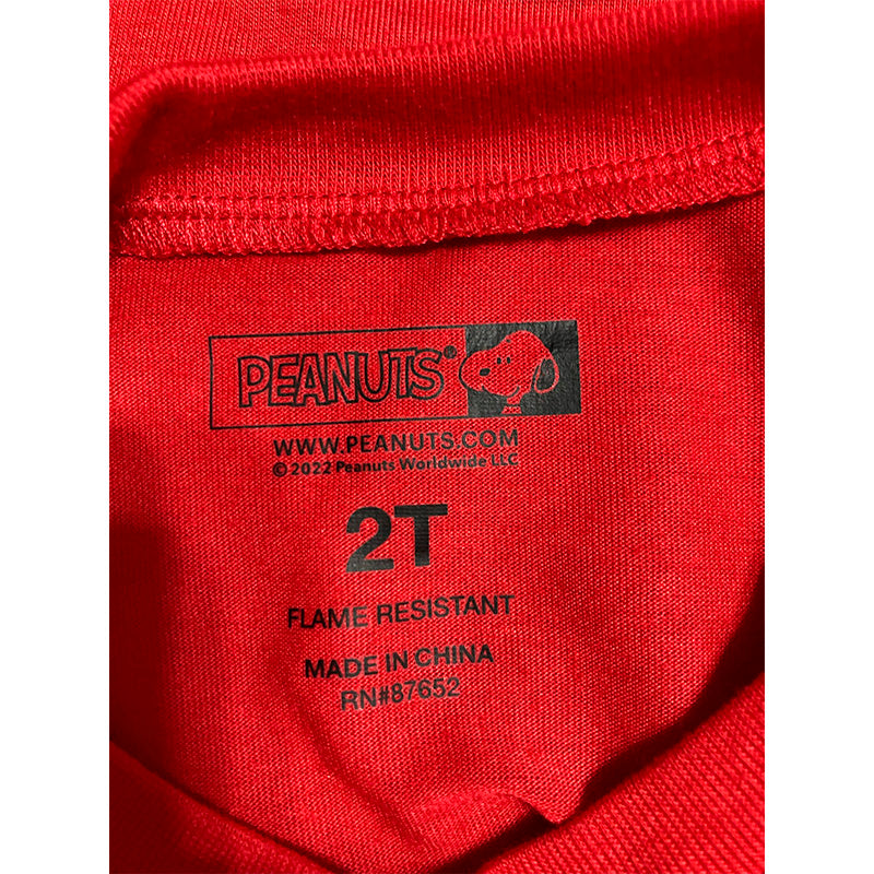 Peanuts Pajama Top Child Red 2T