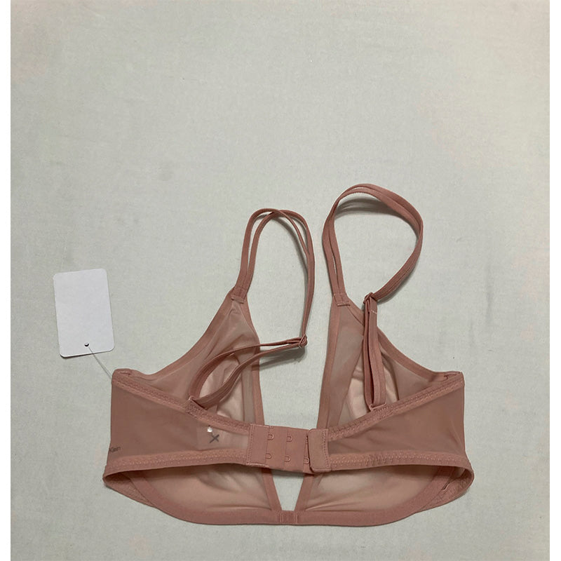 NWD Calvin Klein Sheer Marquisette Unlined Plunge Bra Pink 32DD