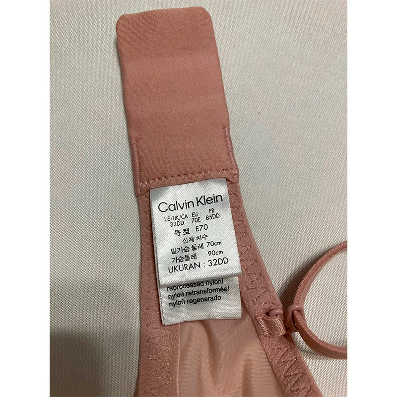 NWD Calvin Klein Sheer Marquisette Unlined Plunge Bra Pink 32DD