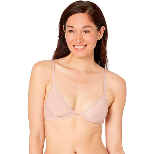 NWD Calvin Klein Sheer Marquisette Unlined Plunge Bra Pink 32DD