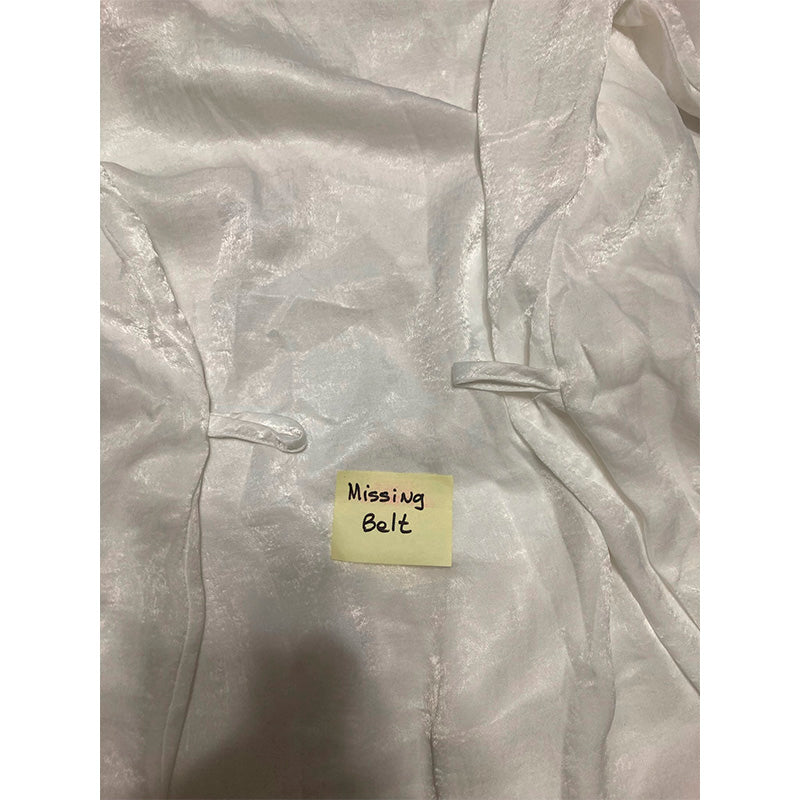 NWD inea Donatella Luxe Satin Bridal Lingerie Long Robe White L