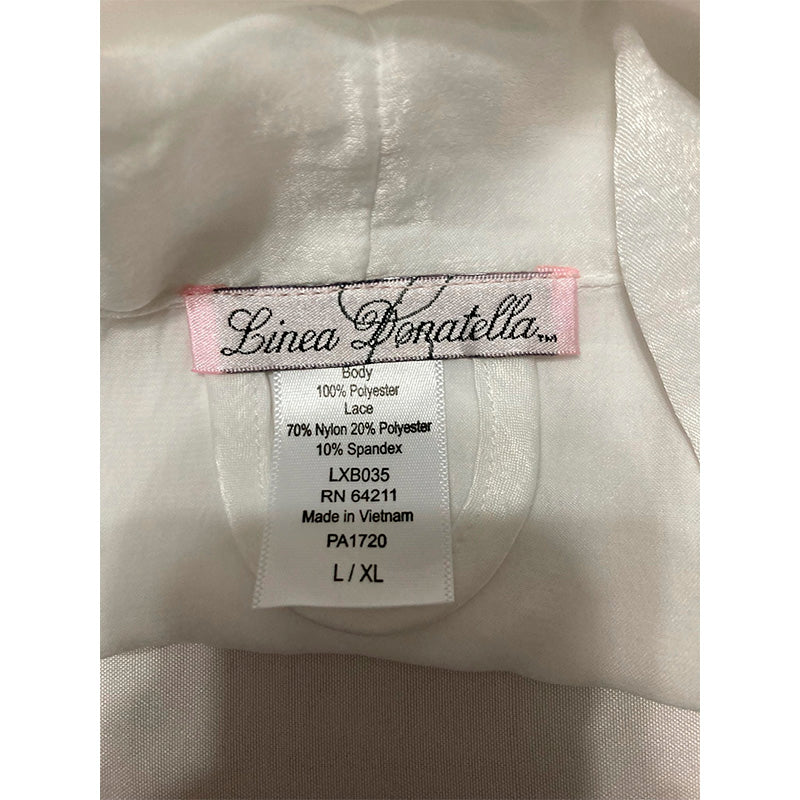 NWD inea Donatella Luxe Satin Bridal Lingerie Long Robe White L