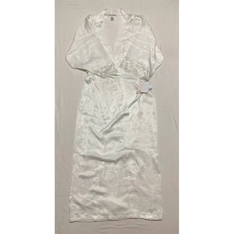 NWD inea Donatella Luxe Satin Bridal Lingerie Long Robe White L