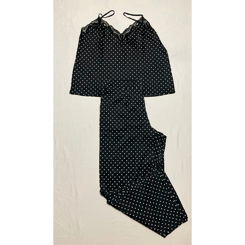 INC Pajama Set 2 Piece Polka Dot Black XL