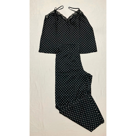 INC Pajama Set 2 Piece Polka Dot Black XL