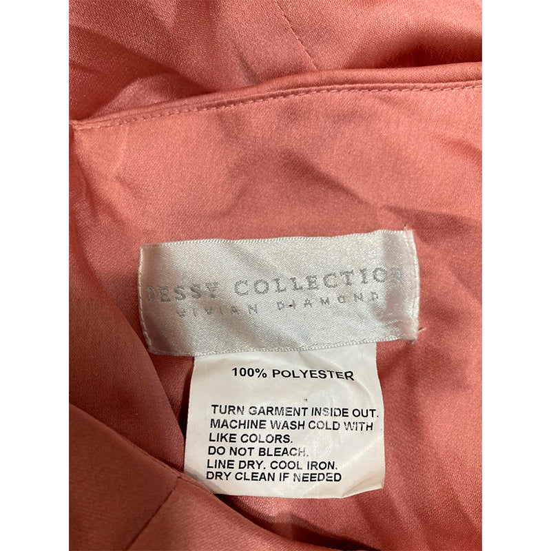 Dessy Collection One-Shoulder Draped Twist Empire Rose 12R