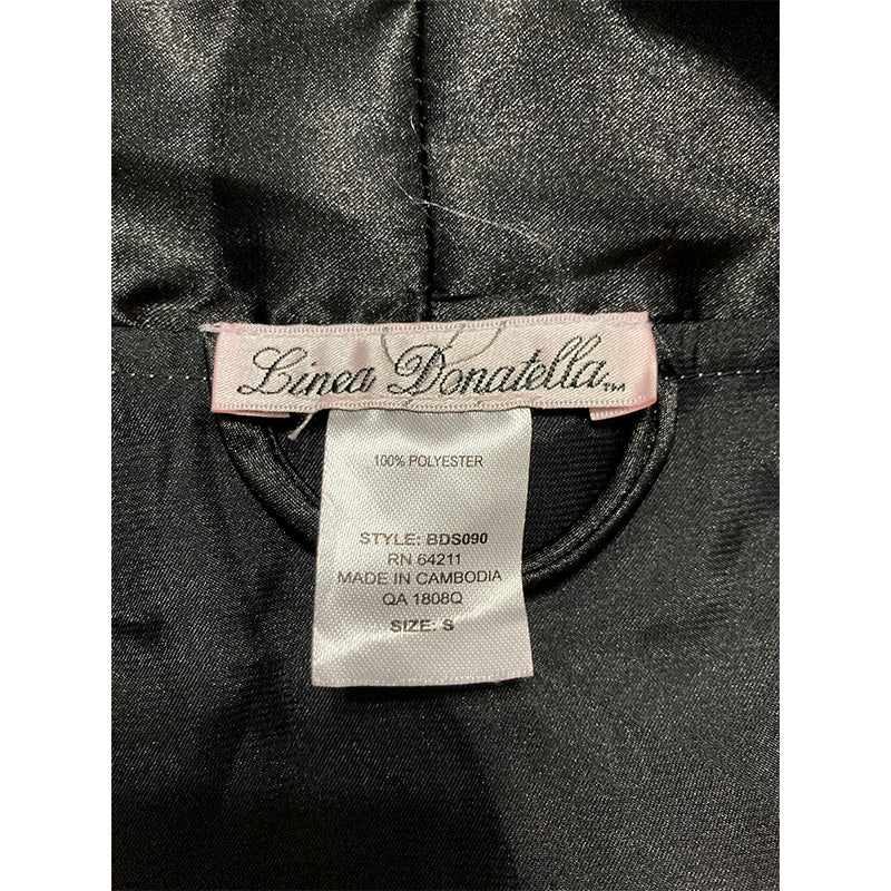 NWD Linea Donatella 'Mrs' Satin Wrap Bridal Robe Black S