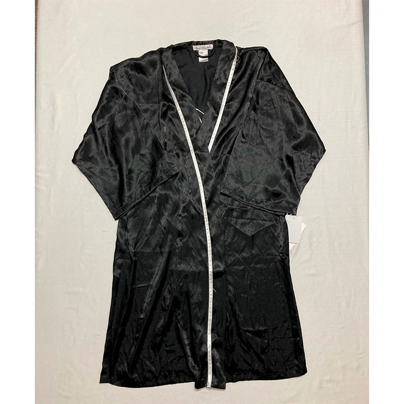 NWD Linea Donatella 'Mrs' Satin Wrap Bridal Robe Black S
