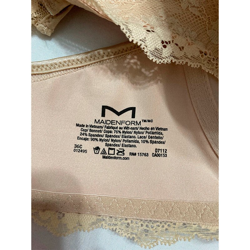 NWD Maidenform Pure Genius T-Back Bra Latte Lift 36C