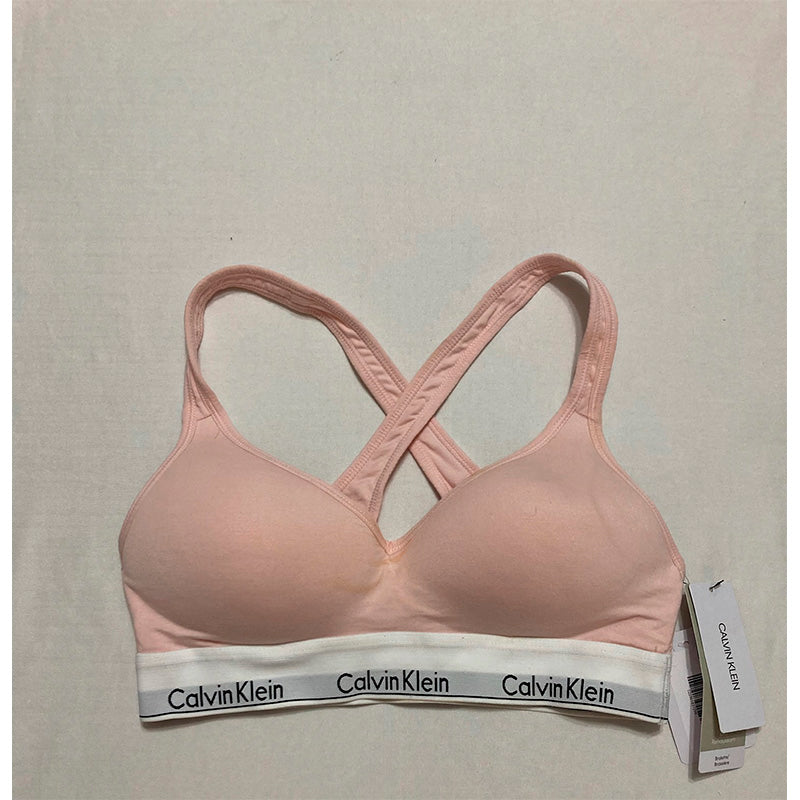 NWD Calvin Klein Cotton Blend Non-paded Sports Bra Pink M