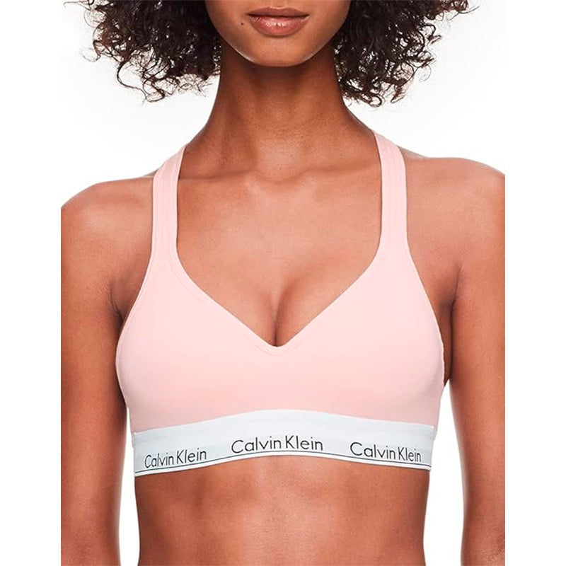 NWD Calvin Klein Cotton Blend Non-paded Sports Bra Pink M