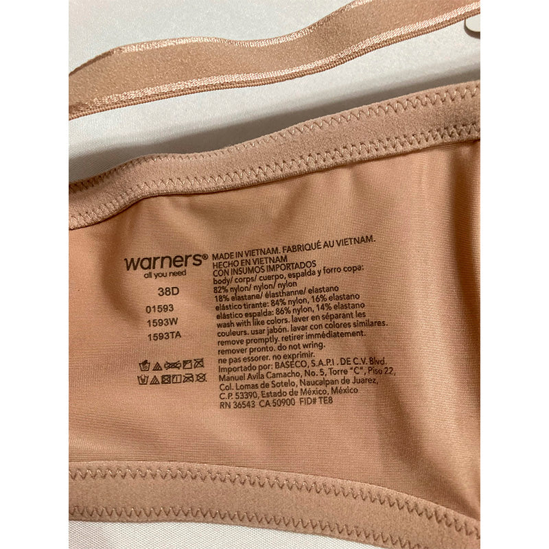 NWD Warner's Underwire Lightly Lined T-Shirt Bra Toasted Almond 38D