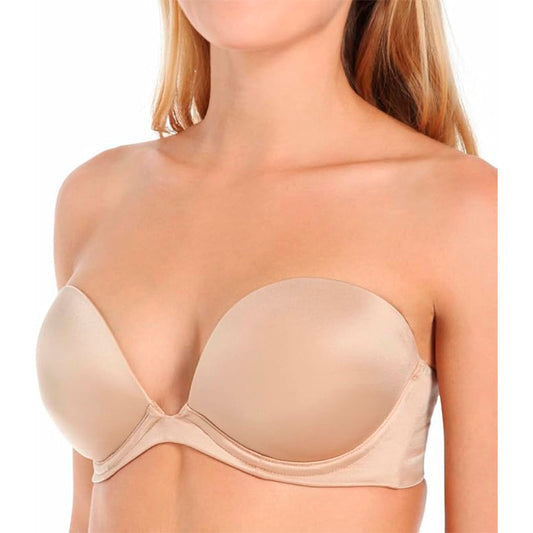 NWD Fine Lines Low Cut Strapless Convertible Bra 34D Nude