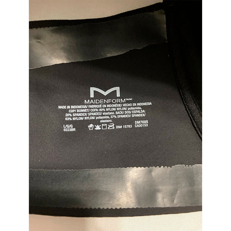 NWD Maidenform Pure Comfort Strapless Wireless Bra Black L