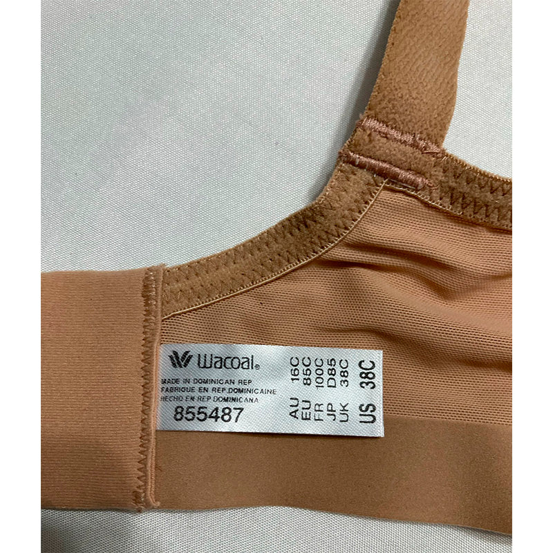 NWD Wacoal Uneven Shape Unlined Underwire Bra Praline 38C