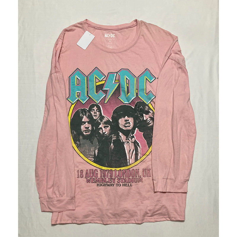 NWD ACDC 18 Aug 1979 London UK Long Sleeve T-Shirt Pink 3X