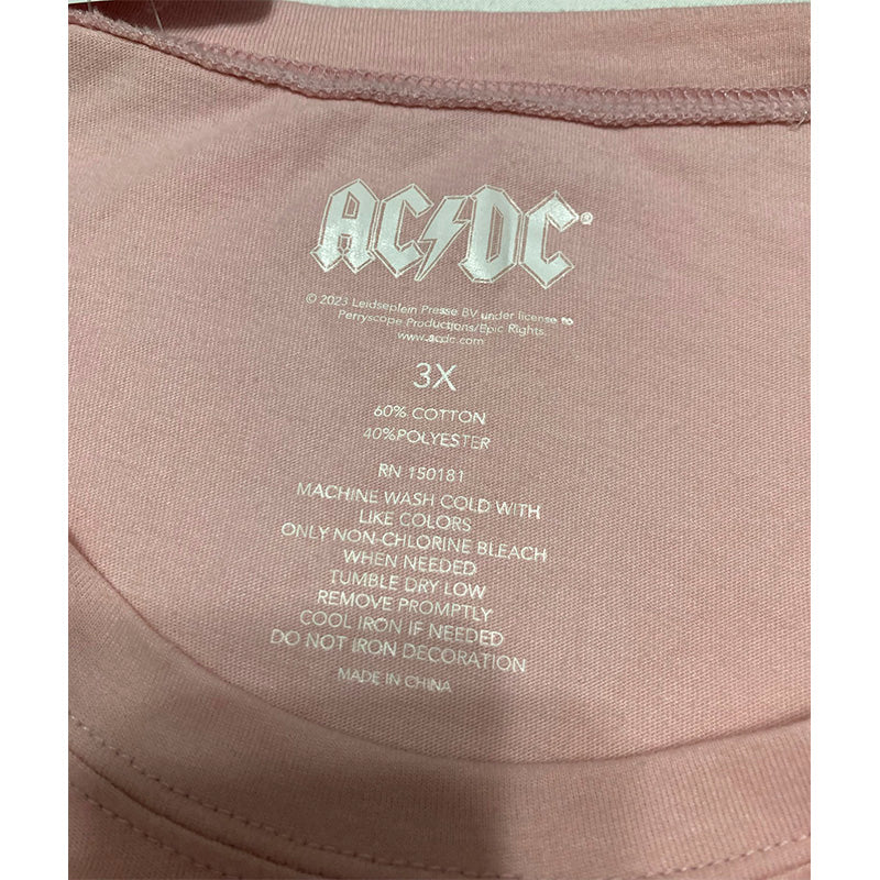 NWD ACDC 18 Aug 1979 London UK Long Sleeve T-Shirt Pink 3X