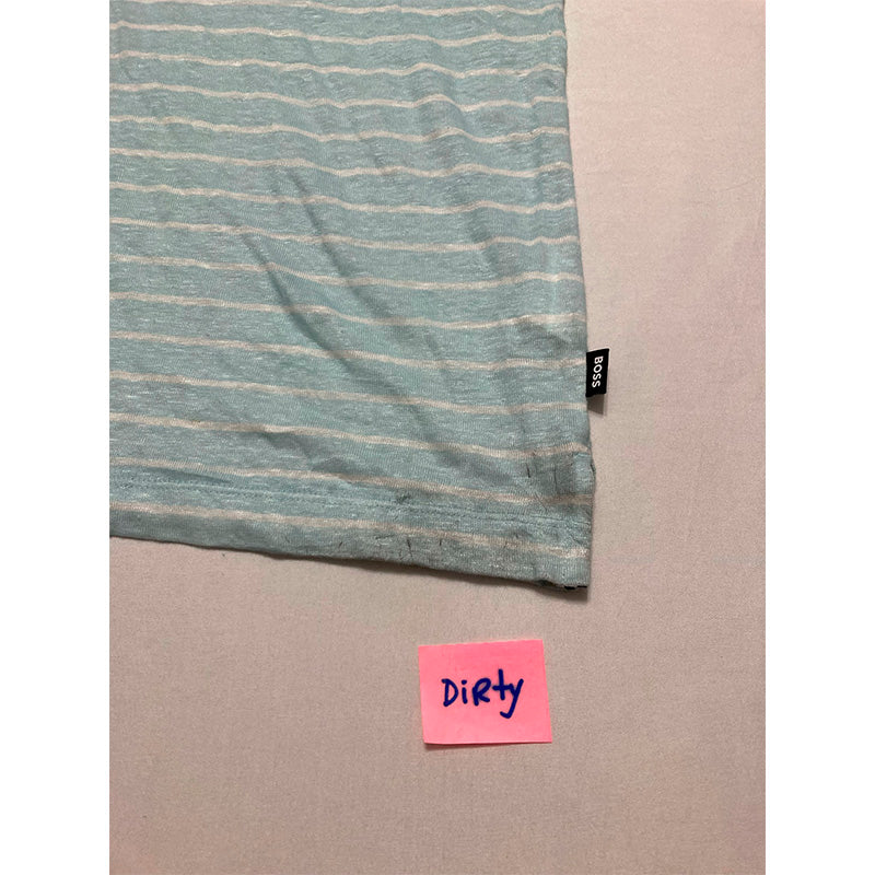 Boss Pajama Top Round Neck Blue Striped L