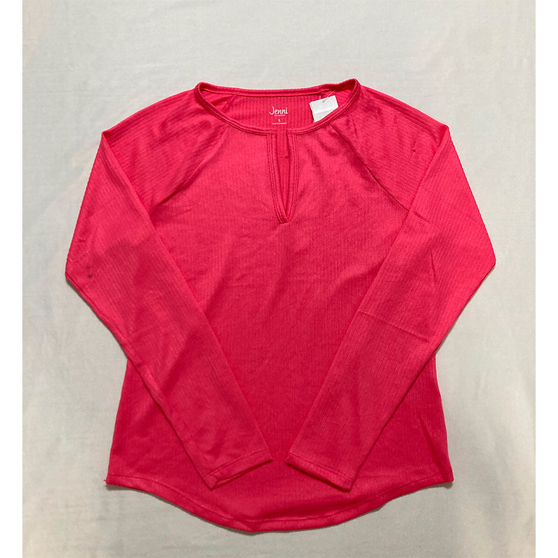 NWD Jenni Split-Neck Pajama Top Pink S
