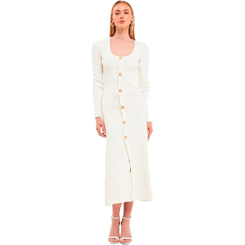 NWD endless rose Button-Down Maxi Dress White M