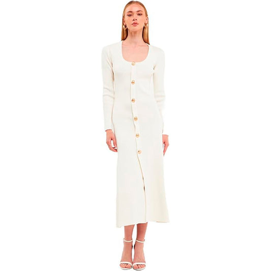 NWD endless rose Button-Down Maxi Dress White M