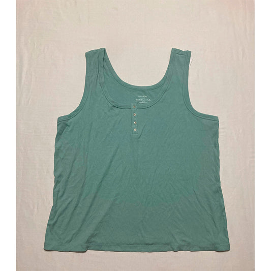 State Of Day Only Pajama Top Sleveeless Aqua 2XL