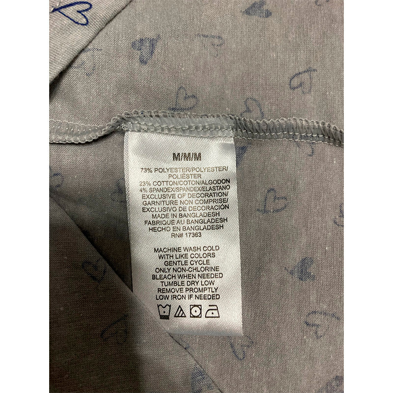 Cuddl Duds Printed Elbow Only Sleeve Top M