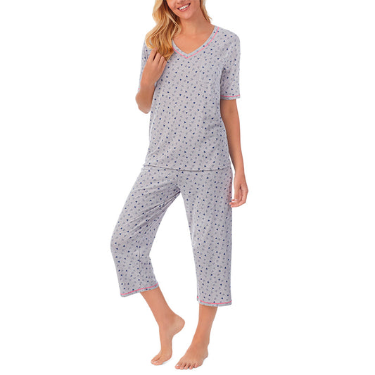 Cuddl Duds Printed Elbow Only Sleeve Top M