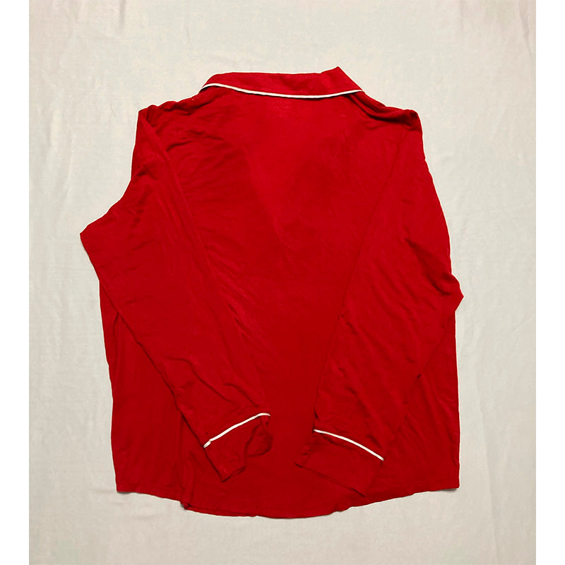 Gapbody Only Pajama Top Notch Collar Red L