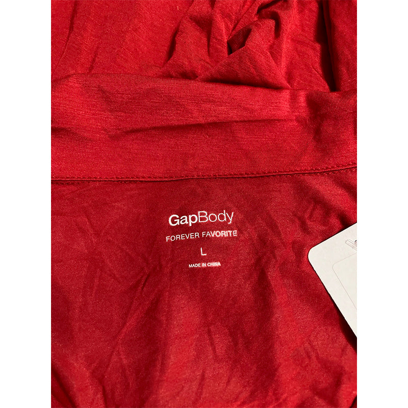 Gapbody Only Pajama Top Notch Collar Red L