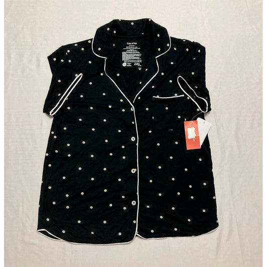 State of day Only Pajama Top With Buttons Polka Dot XS