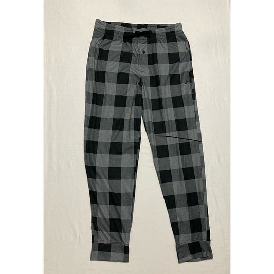 Nautica Only Sleep Pants Waistband Plaid Black M