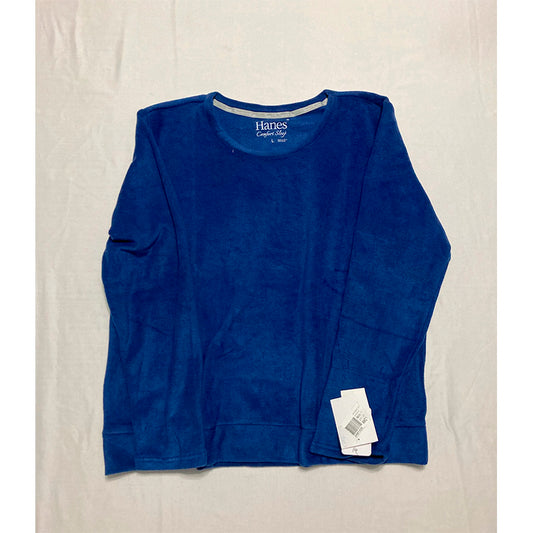 Hanes Only Pajama Top Long Blue L