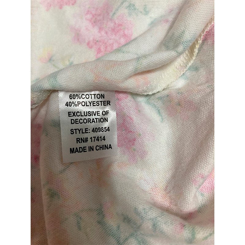 Miss Elaine Sleep Top Notch Collar Multicolor Floral M