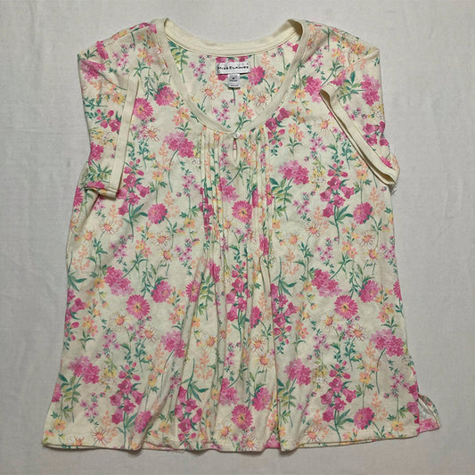 Miss Elaine Only Sleep Top Notch Collar Multicolor Floral M