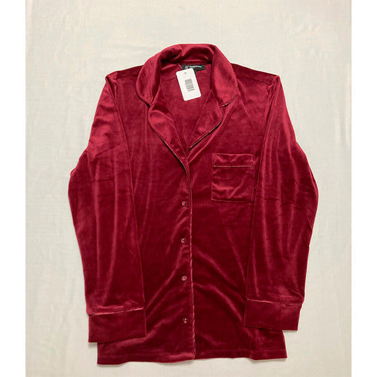 INC Sleep Top Only Notch Collar Burgundy L