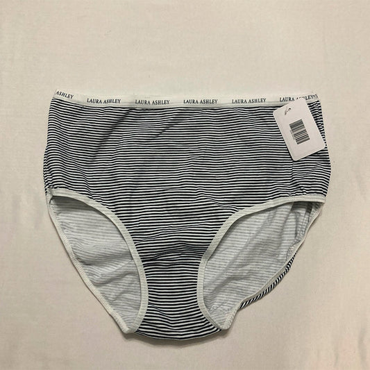 Laura Ashley Panties Bikini Striped Black/White 2X