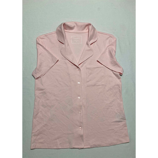 Charter Club Only Pajama Top Notch Collar Baby Pink S