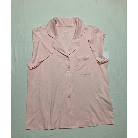 Charter Club Only Pajama Top Notch Collar Pink L