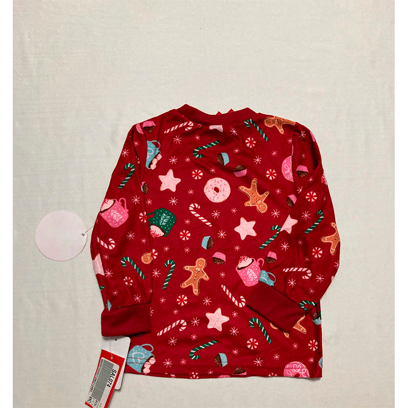 Family PJ Pajama Top Long Sleveeless Red Xmas 2T