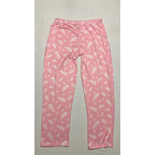 Charter Club Only Sleep Pants Pink Feathers S