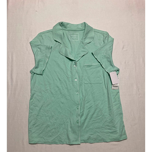 Charter Club Only Pajama Top Notch Collar Baby Green L